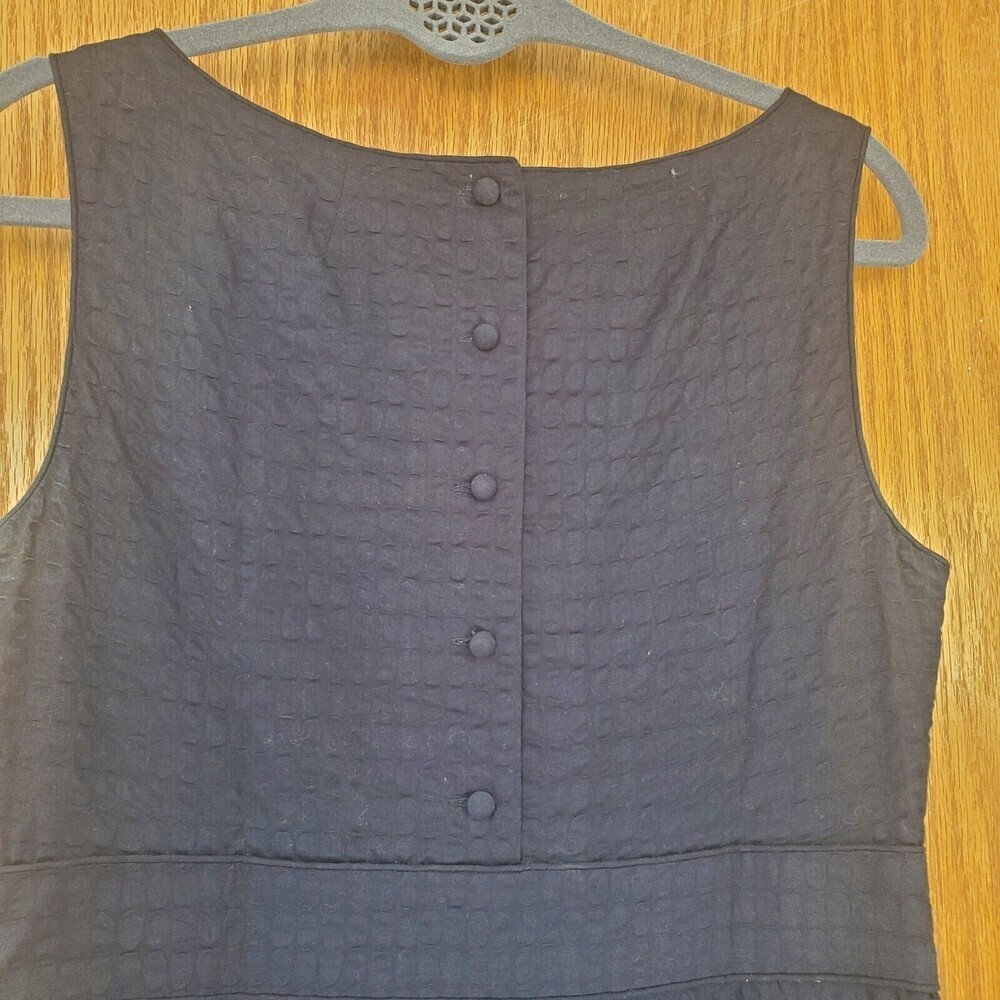 J Crew Navy Blue Sleeveless Dress Cotton Seersucker Fit & Flare Lined sz 8 - Picture 10 of 16